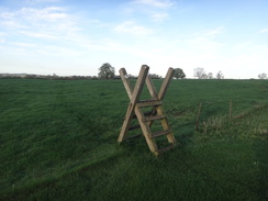 P2018DSC00039	A ladder stile over a fence in Sulby.