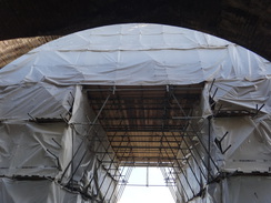 P2018DSC00182	Extreme scaffolding on the Fourteen Arches viaduct.