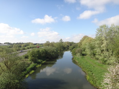 P2018DSC00211	The view from the first footbridge over the Nene at Higham Ferrers.
