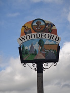 P2018DSC00295	Woodford village sign.
