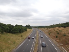 P2018DSC02832	Crossing the A14 near Welford Lodge Farm.