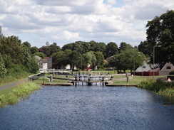 P2018DSC03086	The view east down the canal from Lock 16 in Falkirk.