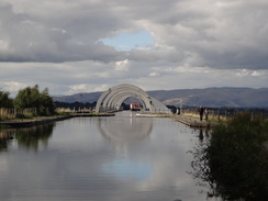 P2018DSC03207	Looking out of the Rough Castle Tunnel towards the Falkirk Wheel.