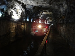 P2018DSC03544	A boat heading through Falkirk Tunnel.