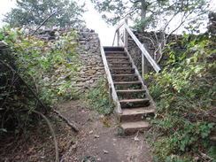 P2018DSC04919	The steps leading over the western boundary wall of Blenheim Great Park.