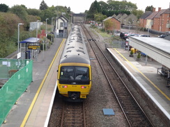 P2018DSC05493	A Class 165 at Moreton-in Marsh station.