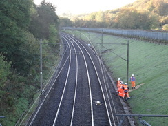 P2018DSC05549	Workers on the railway line near Bath Pool.