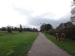 P2018DSC05819	The path through a recreation ground in Mansfield.