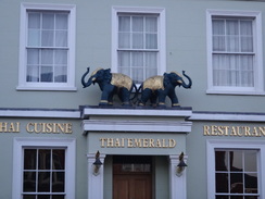 P2018DSC06058	Elephants at a restaurant in Evesham.