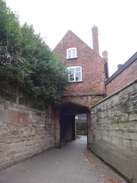 P2018DSC06220	A path leading from the Severn towards Worcester Cathedral.