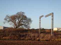 P2018DSC06517	New masts on the railway to the north of Wellingborough.