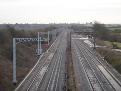 P2018DSC06575	The railway line near Glendon South Junction.
