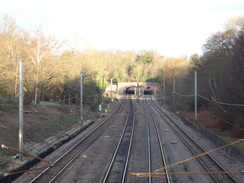 P2019DSC07086	Looking north toward Hadley Wood South tunnels.