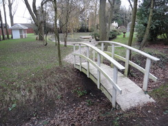 P2019DSC07299	A pretty bridge in a garden at Chigwell Row.