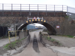 P2019DSC07712	A rail bridge in Barnes Cray.