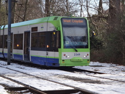 P2019DSC08036	A Croydon Tramlink tram at Coombe Lane.