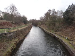 P2019DSC08542	Looking south along the canal from above Foulridge Tunnel's southern portal.