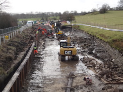 P2019DSC08552	A drained section of the Barrowford lock flight.