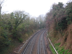 P2019DSCF2020	A railway line in Coulsdon.