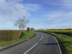 P2019DSCF2863	The road heading north from Huntingdon to Abbots Ripton.