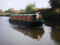 P2019DSCF3463	A boat on the canal near Halsall.