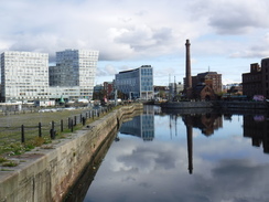 P2019DSCF3694	Canning Dock and the Pump House Chimney.