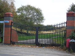 P2019DSCF3894	The gates to the NCB's Sutton Manor Colliery.