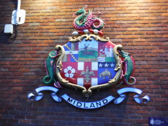 P2020DSCF4349	The old Midland Railway crest outside Derby Station.