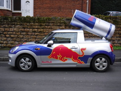 P2020DSCF4572	A Red Bull car in Nottingham.