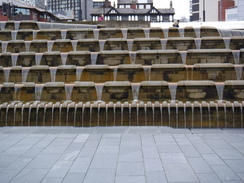 P2020DSCF4871	The water feature outside Sheffield station.