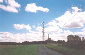 Q02	Looking at a Radio transmission Tower from the highest point of Suffolk.