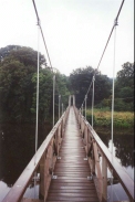 R22	Looking along the Teviot suspension bridge.