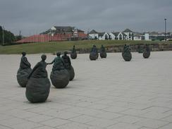 P2002A110015	Curious sculptures on the promenade in South Shields. 