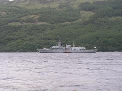 P20036053788	A warship coming up Loch Goil.