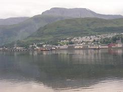 P20037054990	Fort William and Ben Nevis viewed over Loch Linnhe.