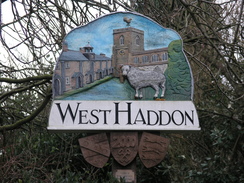 P20071137043	West Haddon village sign.