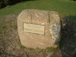 P20073310002	The stone marking the start of Offa's Dyke path on Sedbury Cliffs.