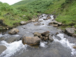 P20077078317	Crossing a stream on a hillside.