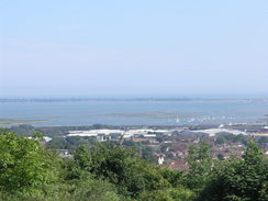 P20086054848	The view over towards Portsmouth from Ports Down Hill.