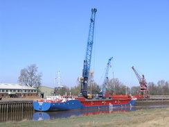 P20113243627	A ship at Sutton Bridge Port.