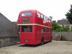 P2011DSC01339	A Double Decker bus at Sacrewell Lodge Farm.
