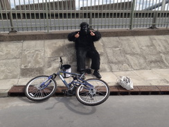 P2011DSC03299	A cycling monkey.