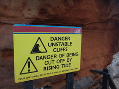 P2011DSC07060	Danger - unstable cliffs, unstable wife.