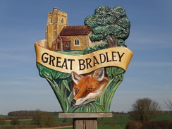 P2012DSC09359	Great Bradley village sign.