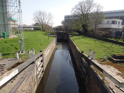 P2012DSC09653	The first lock on the disused Grantham Canal in Nottingham.