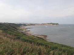 P2012DSC03440	Looking back towards Scarborough from Wheatcroft Cliff.