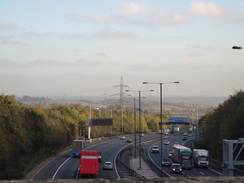 P2012DSC03876	A view along the M25 from the Epping tunnel.