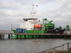 P2013DSC04529	An aggregate ship offloading at Cliffe Fort.