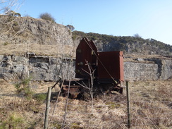 P2013DSC05244	A rusting crane in a quarry near Minninglow Hill.