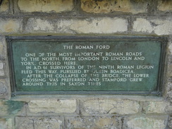 P2018DSC09804	A plaque about the old Roman ford across the Welland.